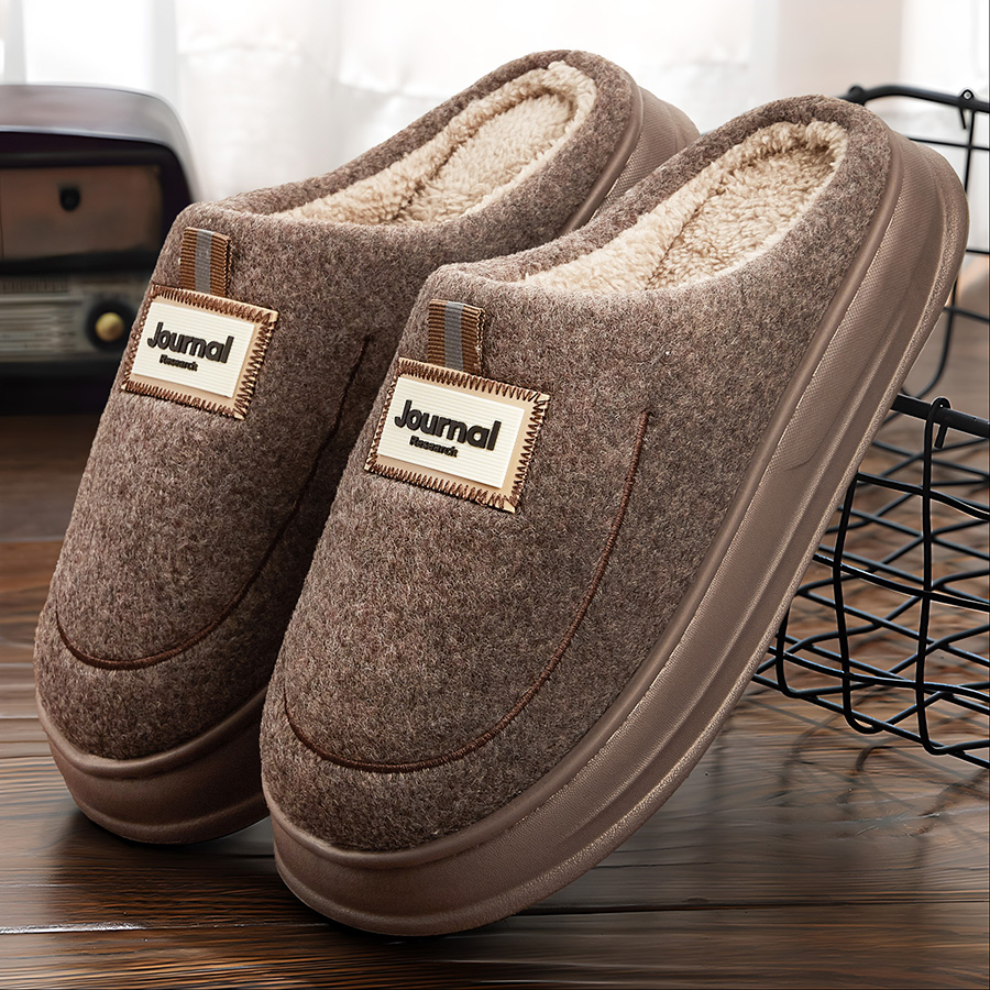 Warm Felt Slippers Men EVA Mem - Insole Memory Foam avaliação e preço
