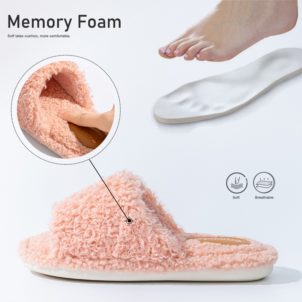 Pmoiste Fuzzy House Slippers W - Insole Memory Foam avaliação e preço