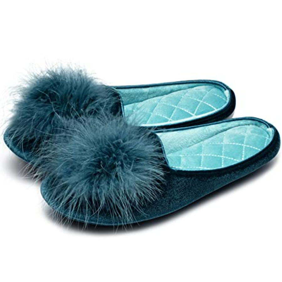 GRITHEIM Women's Fuzzy Pom Pom - Insole Memory Foam avaliação e preço