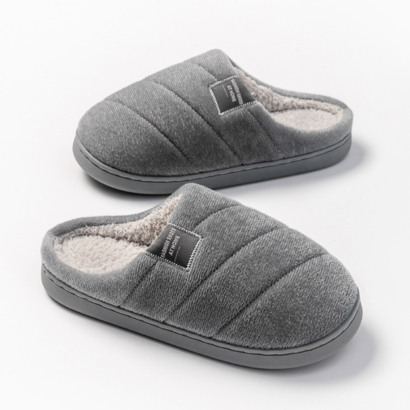 Men's Winter Plush Slippers -  - Insole Memory Foam avaliação e preço